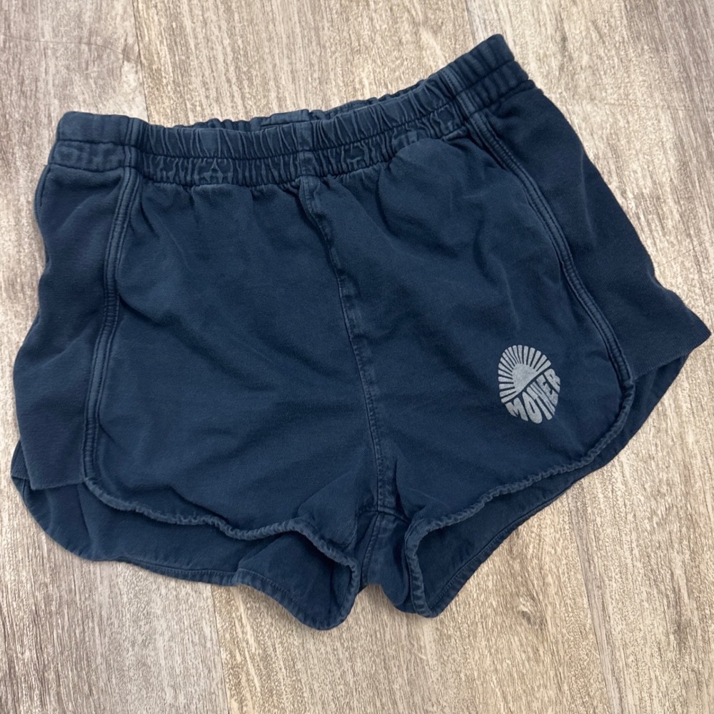 Mother Denim The Triple Running Mate Shorts Blue Nights Navy‎ Cotton Small